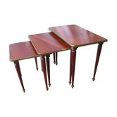 Lot de 3 tables gigognes en acajou
