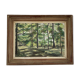 Gouache watercolor on paper by guy riou sous bois 1952 frame ceruse