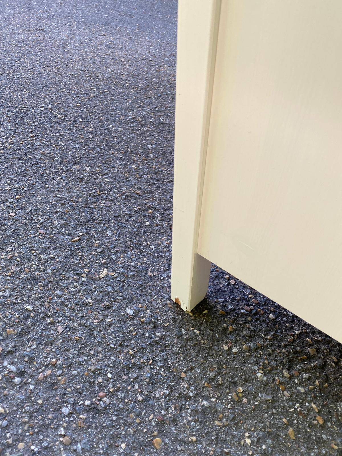 Scandinavian white and solid wood chest of drawers with 3 drawers