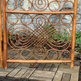 Vintage 1960s Curved Rattan Screen