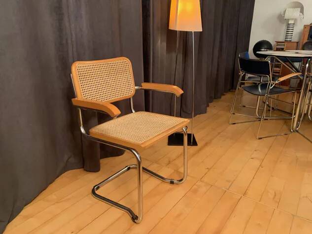 Chair with raffia, Italy, 1980s