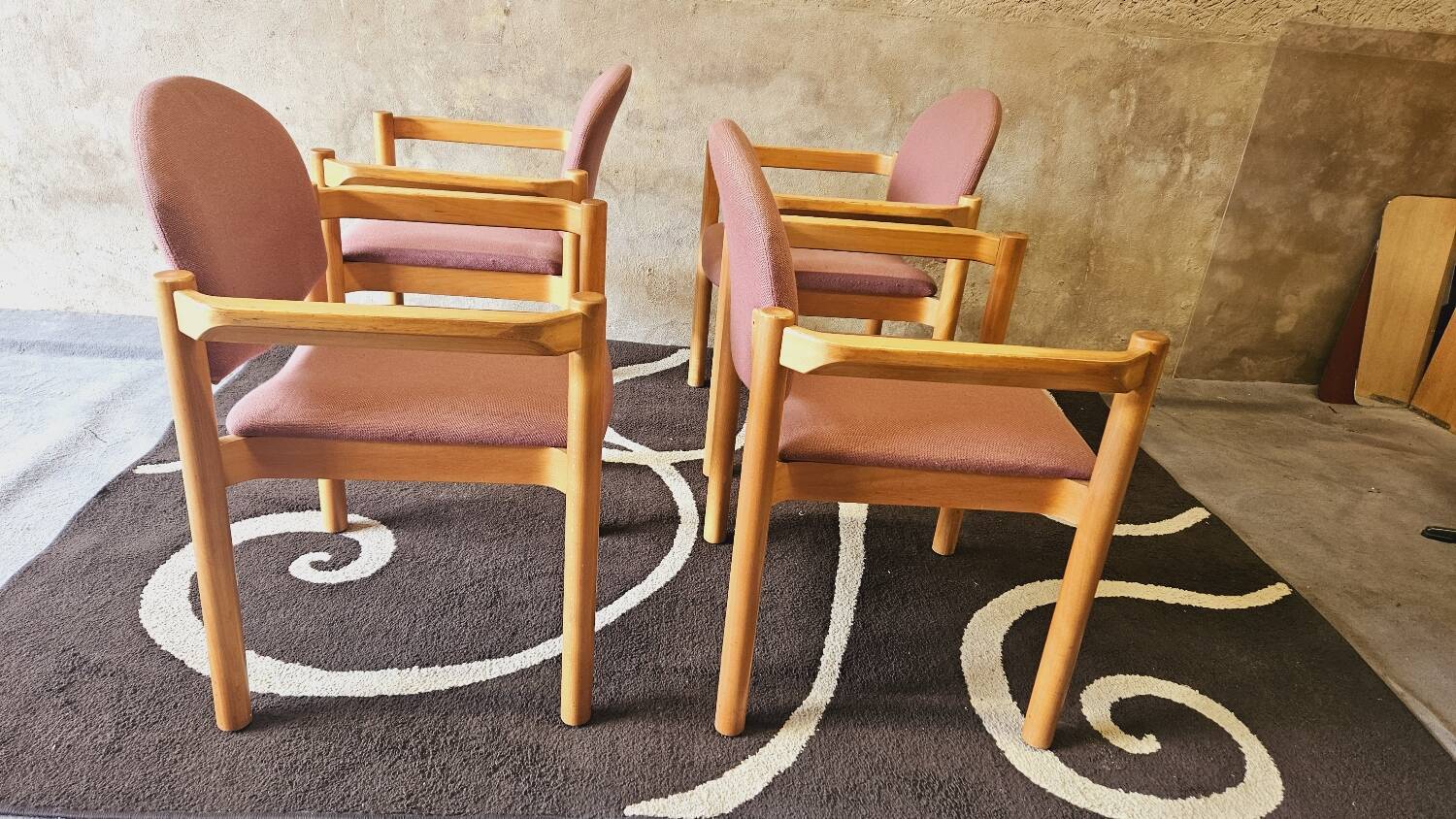 Set of 4 bentwood armchairs from the 1980s