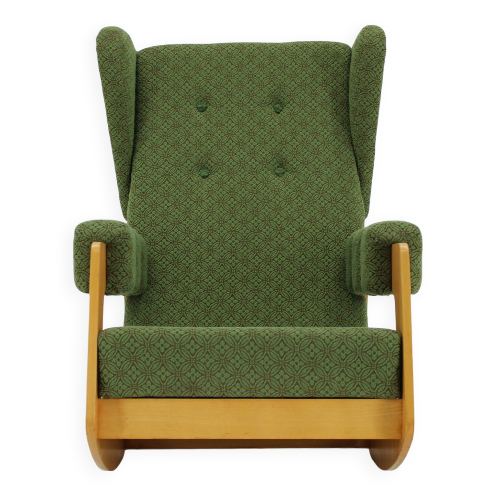 1970s Large Rare Brutalist Rocking Chair, Czechoslovakia