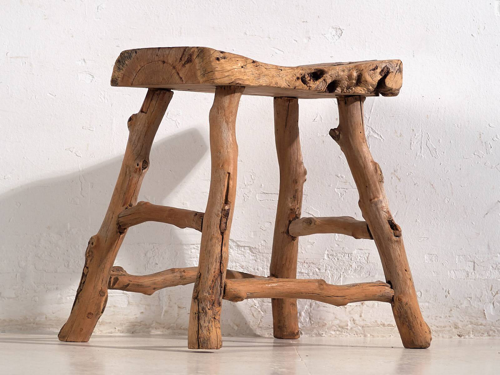 Antique stool in wabi-sabi style (c.1900) #3