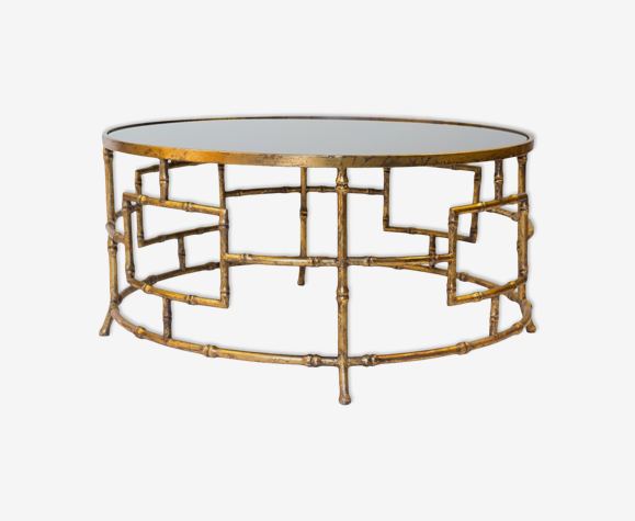 Golden Bamboo Round Coffee Table Selency Golden Bamboo Round Coffee Table Selency, Bamboo Circular Coffee Table