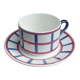 Ensemble de grande tasse et sa sous tasse en porcelaine de Creil & Montereau HBCM modèle Béarn