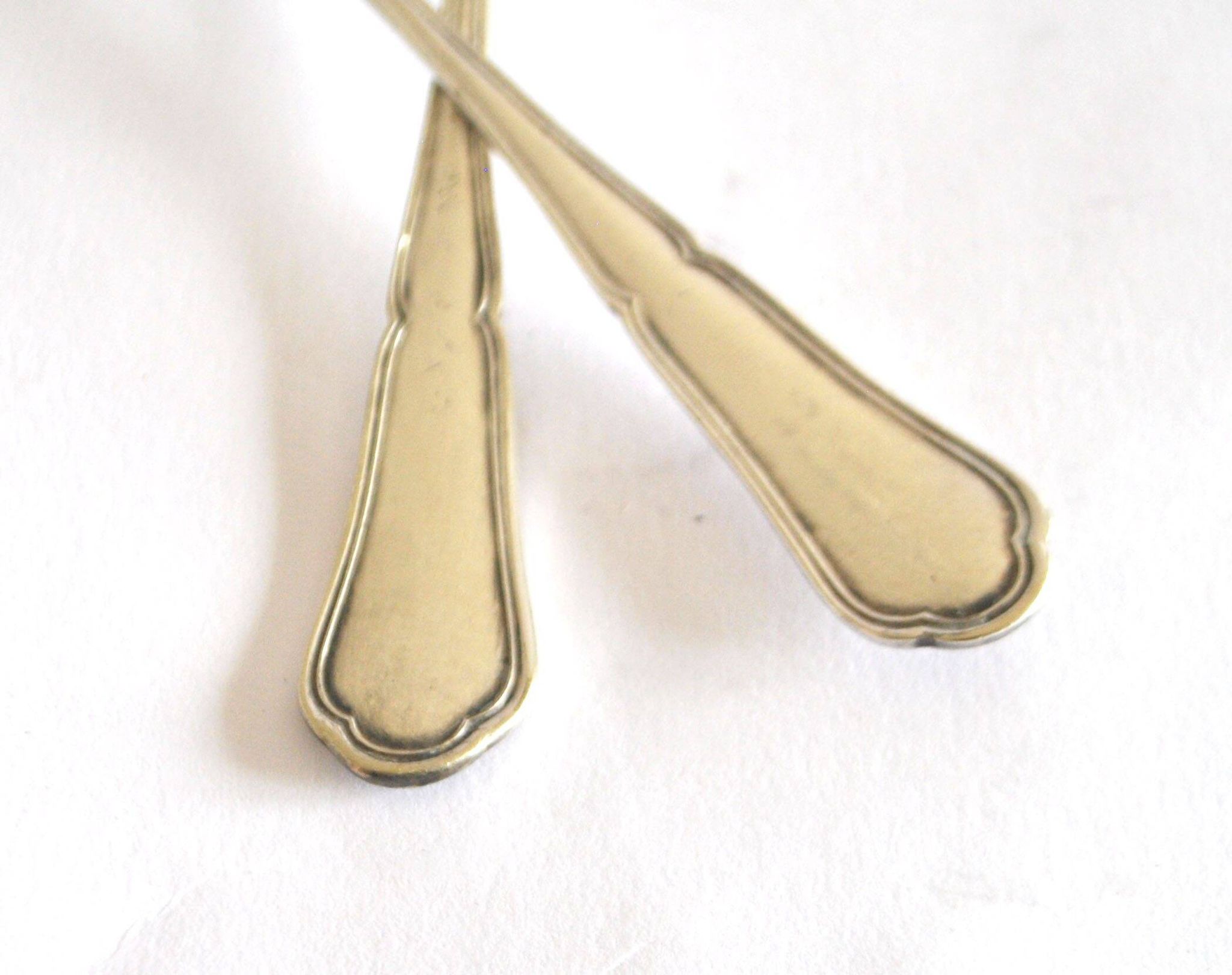 Set of 2 silver-plated teaspoons with C&L filigree, 14.5 cm
