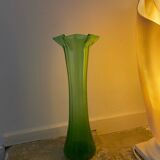 Vintage green tulip vase