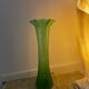 Vintage green tulip vase