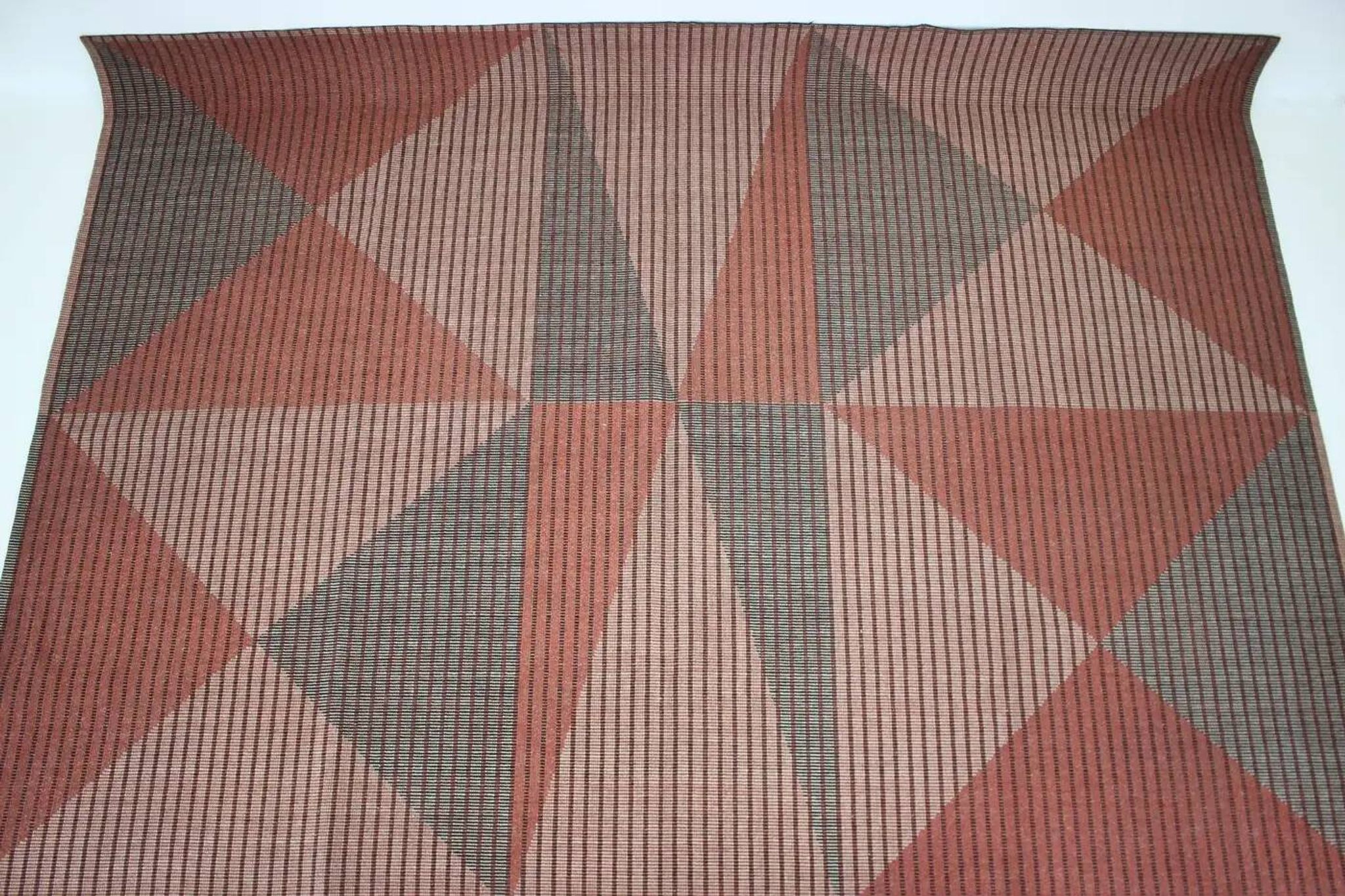 XL midcentury bouclé abstract design geometric rug / carpet, 1950s
