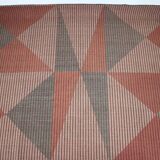XL midcentury bouclé abstract design geometric rug / carpet, 1950s