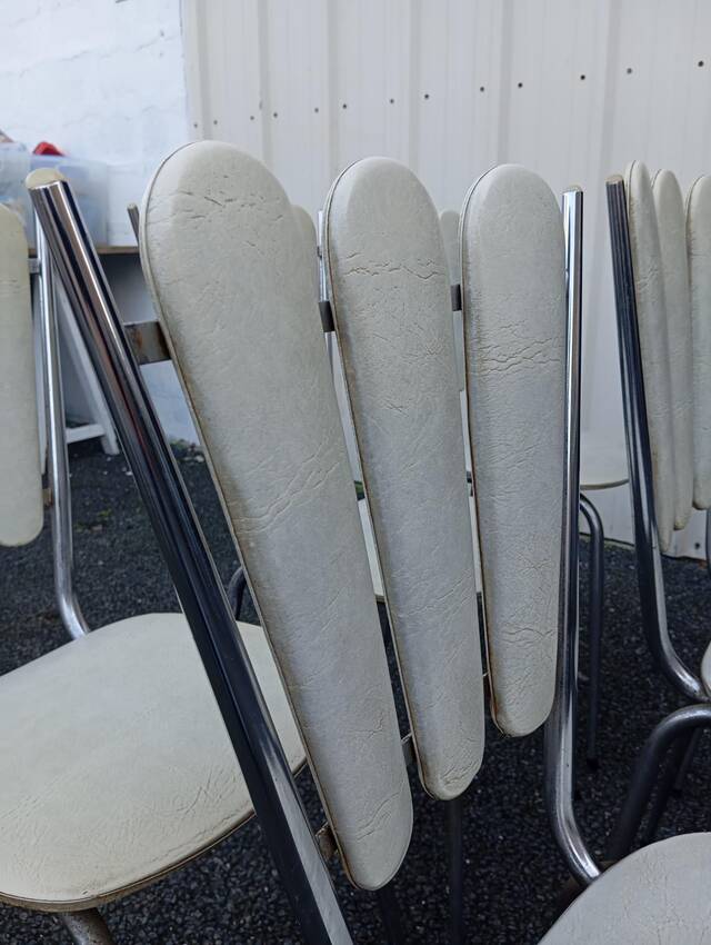 Set of six "Peacock Style" dining chairs.