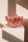 Frosted pink wine glasses hand-painted, set of 6
