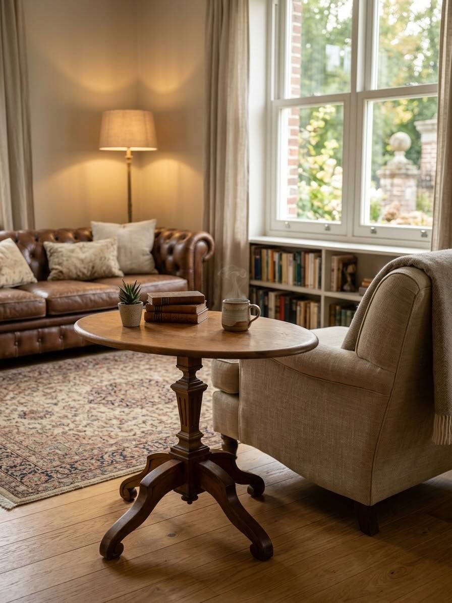 Oak guéridon table from the early 20th century.