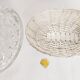 Bohemian crystal flower pick, oval, silver metal