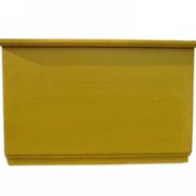 Large yellow painted pine farmhouse chest of drawers - Hungary 1940s, rustic style