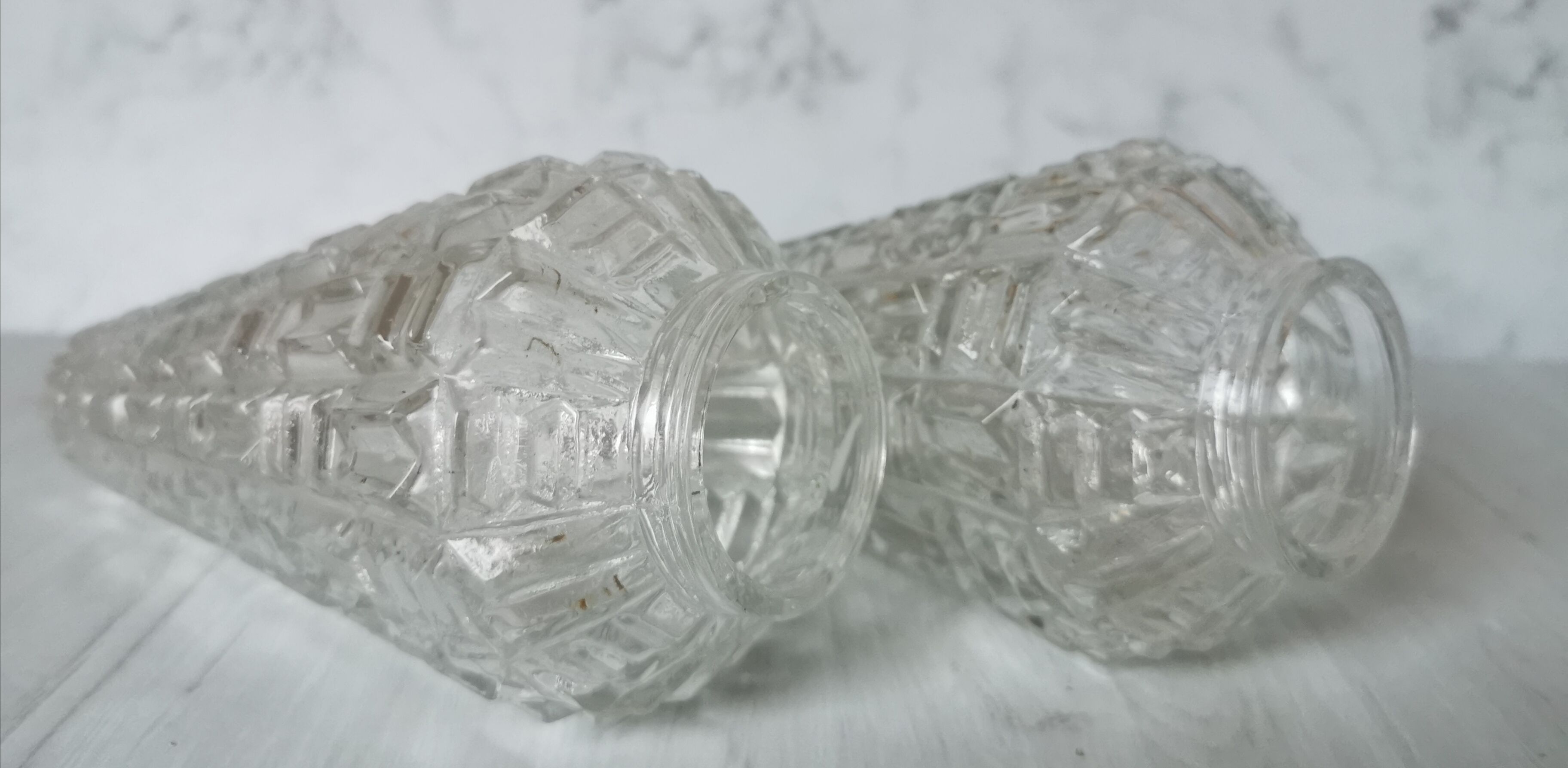 Vintage glass and brass applique