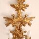 Louis XVI wall lamps Rocaille gilded carved wood antique mirror glass