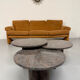 Vintage 1970s design round granite nesting coffee table with 3 elements.