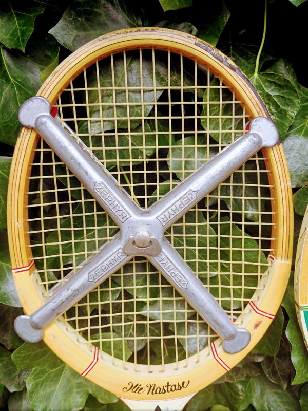 Pair of vintage Adidas Ilie Nastase & Junior tennis rackets