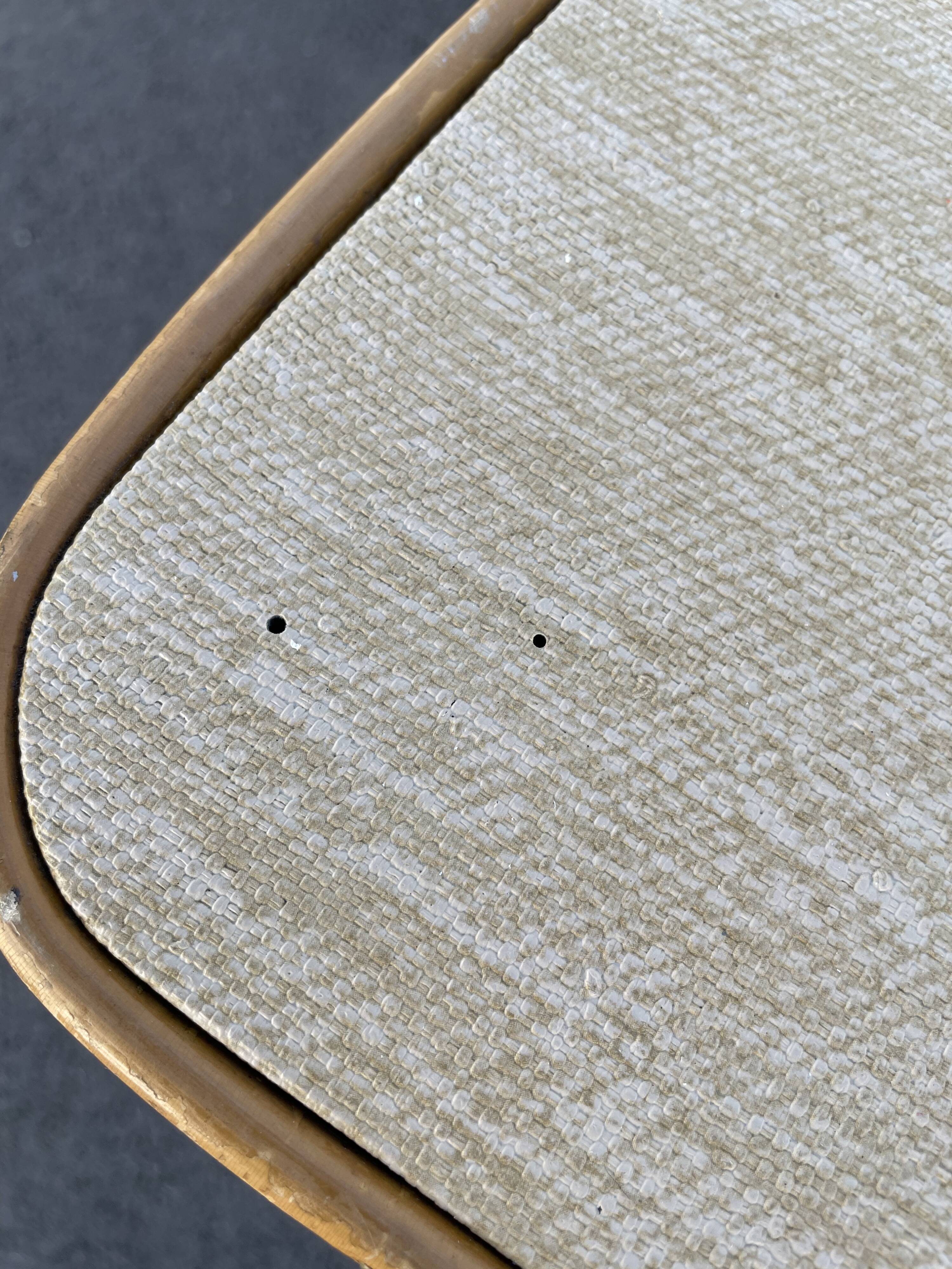 Rattan table vintage compass feet