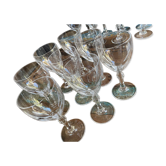 Lot de 8 verres à vin en cristal taille