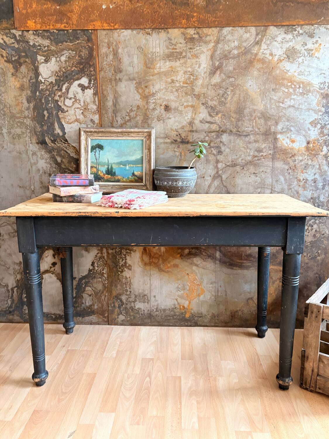 Distressed farmhouse table