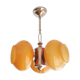 Vintage mid century modern 3-light orange glass chandelier