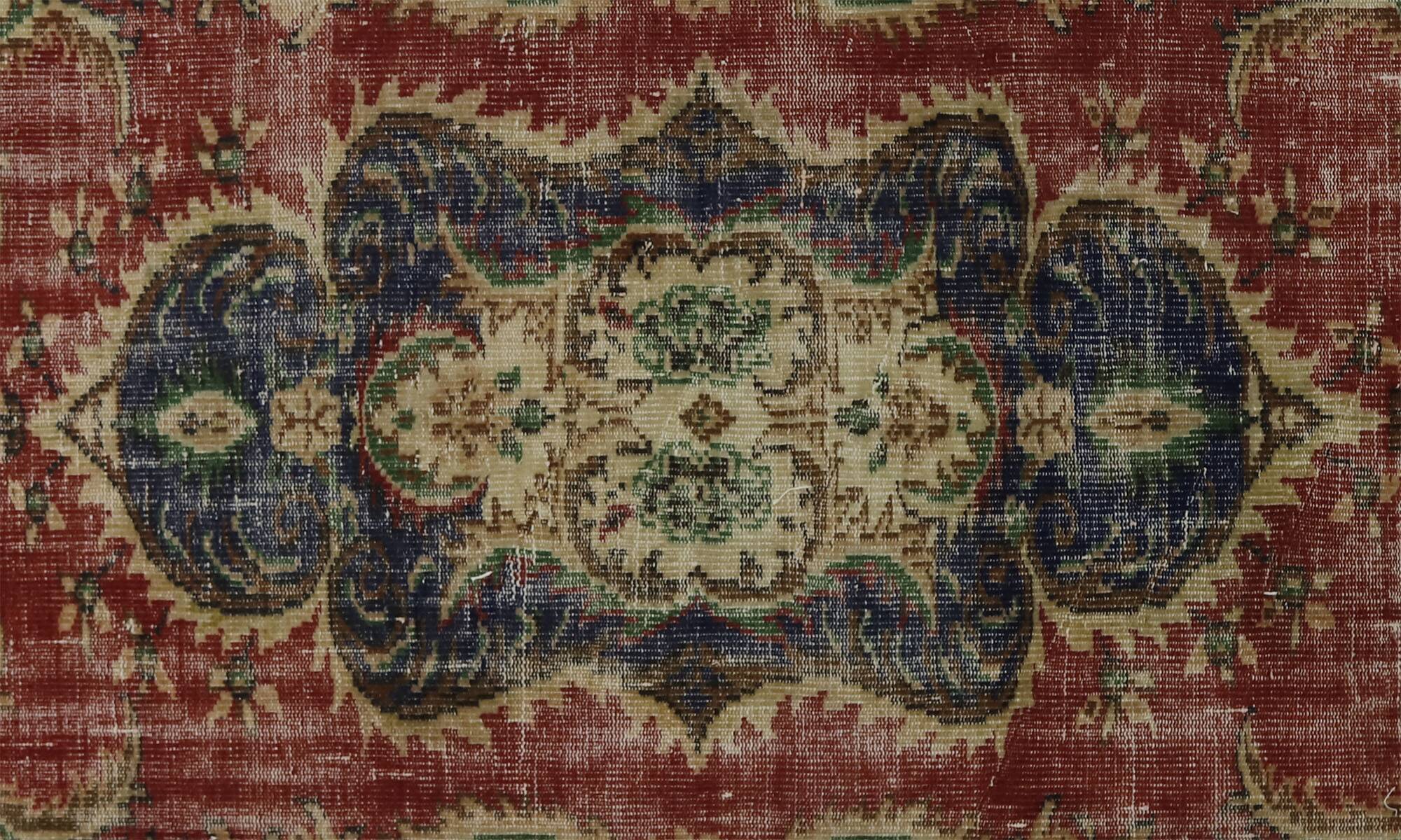 One-of-a-kind turkish handwoven vintage rug - rustic vintage charm 260x 156 cm