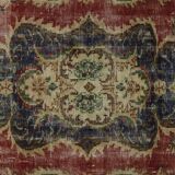 One-of-a-kind turkish handwoven vintage rug - rustic vintage charm 260x 156 cm