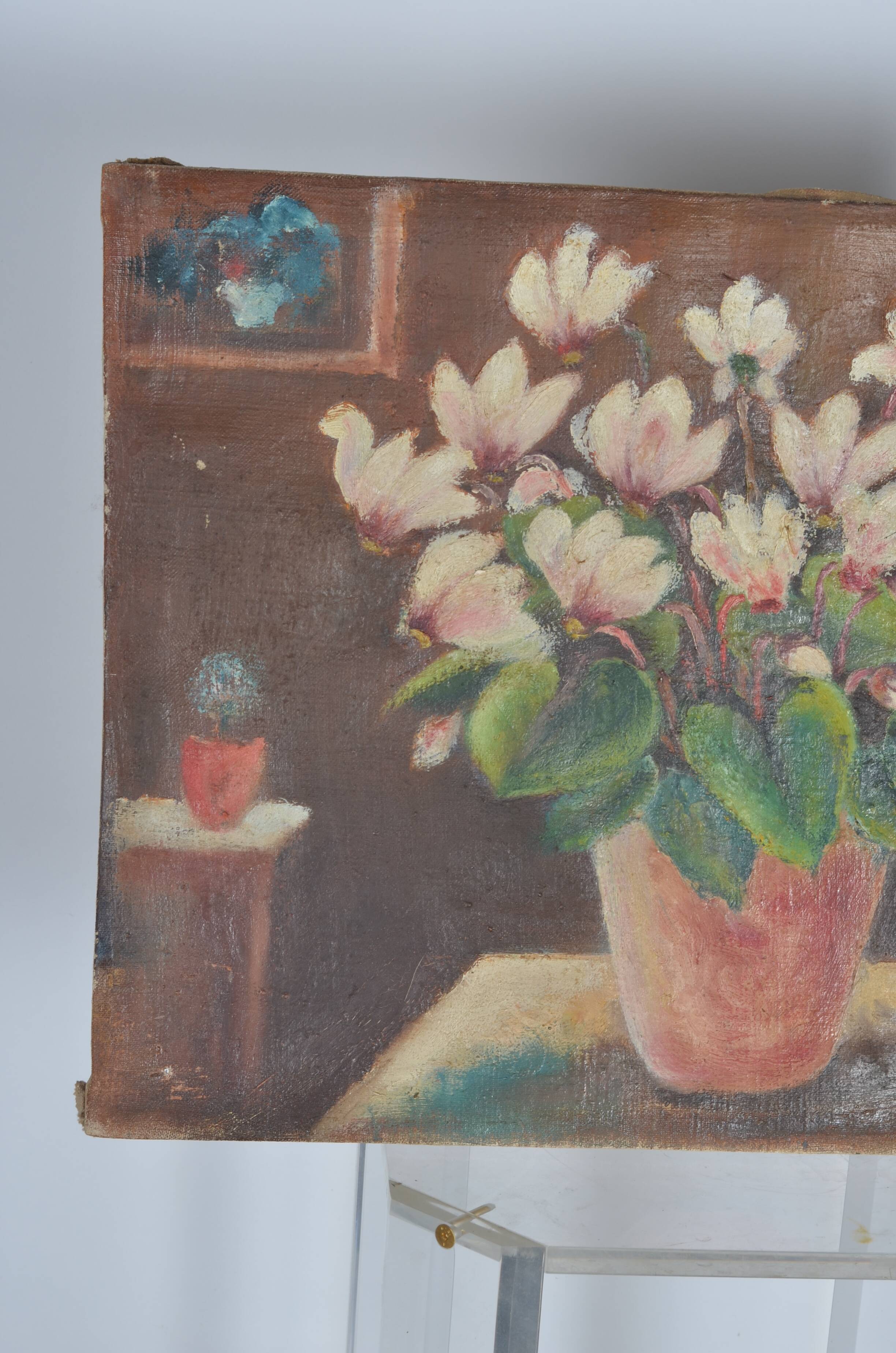 Huile sur toile bouquets de fleurs