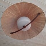 Teak and sisal light/hanging lamp from the 60s/70s