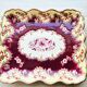 Antique Longwy enamel dish, "Plaisance" model, red and gold
