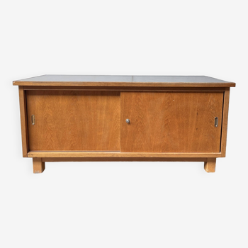 Vintage TV / hi-fi cabinet sideboard - oak - 50/60 - French modernist