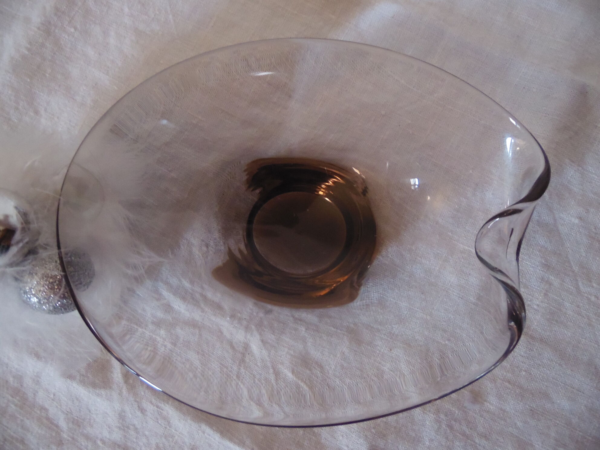 Empty pocket transparent brown crystal style daum