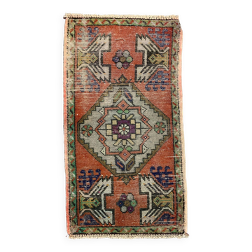 Petit tapis turc vintage 98x53 cm, Short Runner, Tribal, Shabby, Mini Tapis