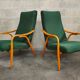 Pair of green armchairs by Antonin Suman for Ton Bystrice (Thonet) year 1960