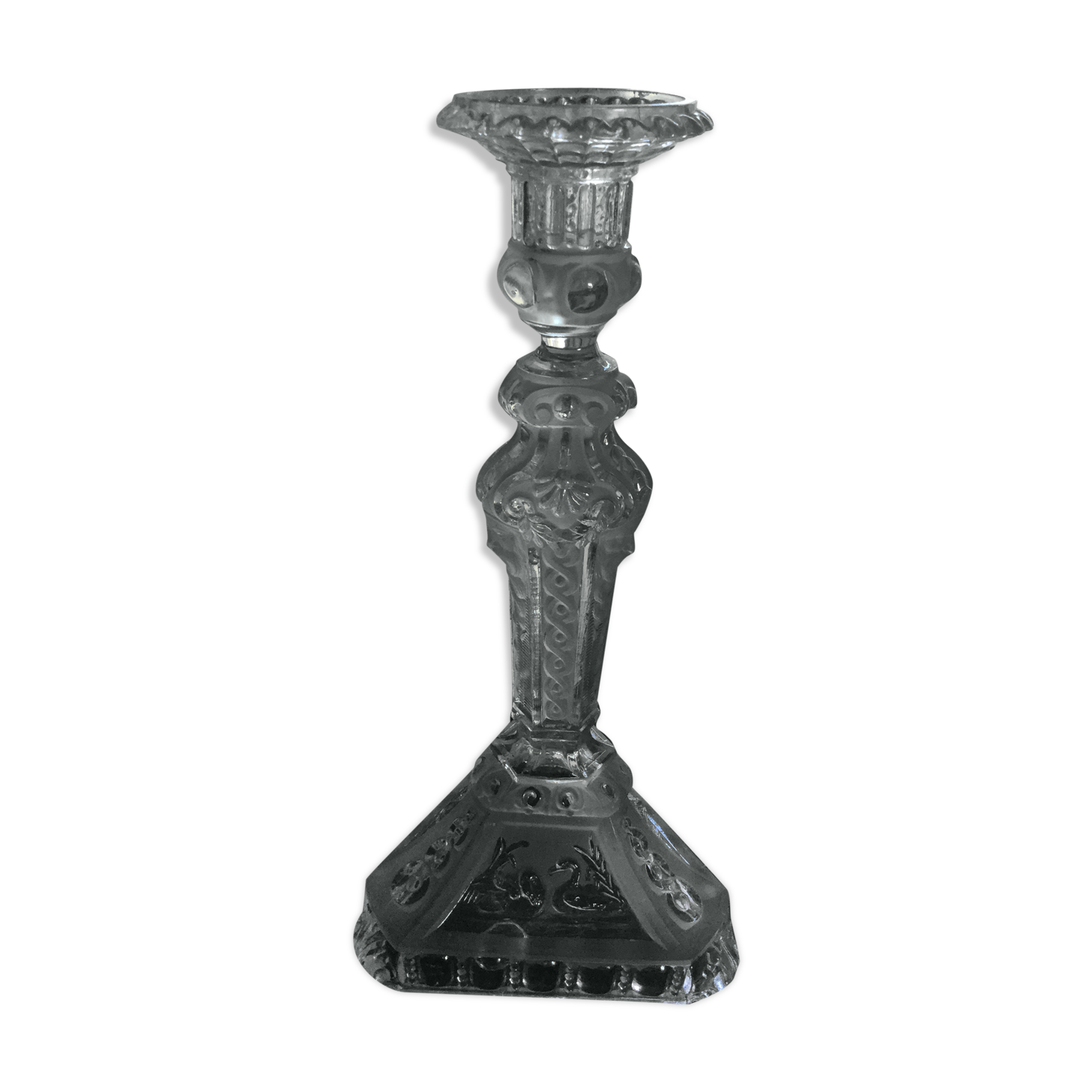 Old glass candlestick