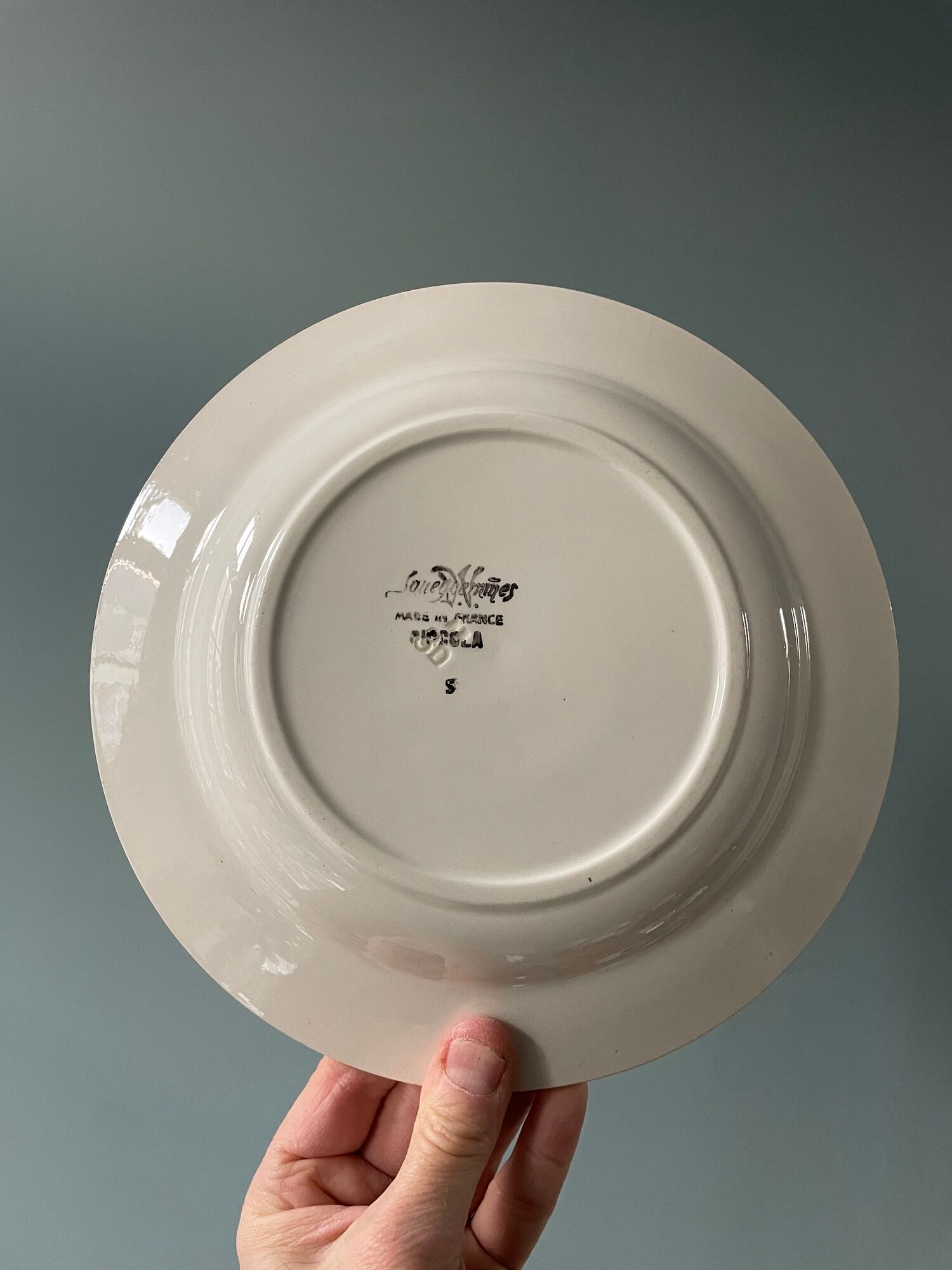 Series of 6 Digoin Sarreguemines hollow plates, model "Piccola"