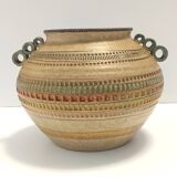 Modeled and Hand-Painted Earthenware Vase by Italica Ars, Florence, Italy