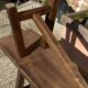 Paire de bancs orme pour table de ferme brutaliste rustique 1950