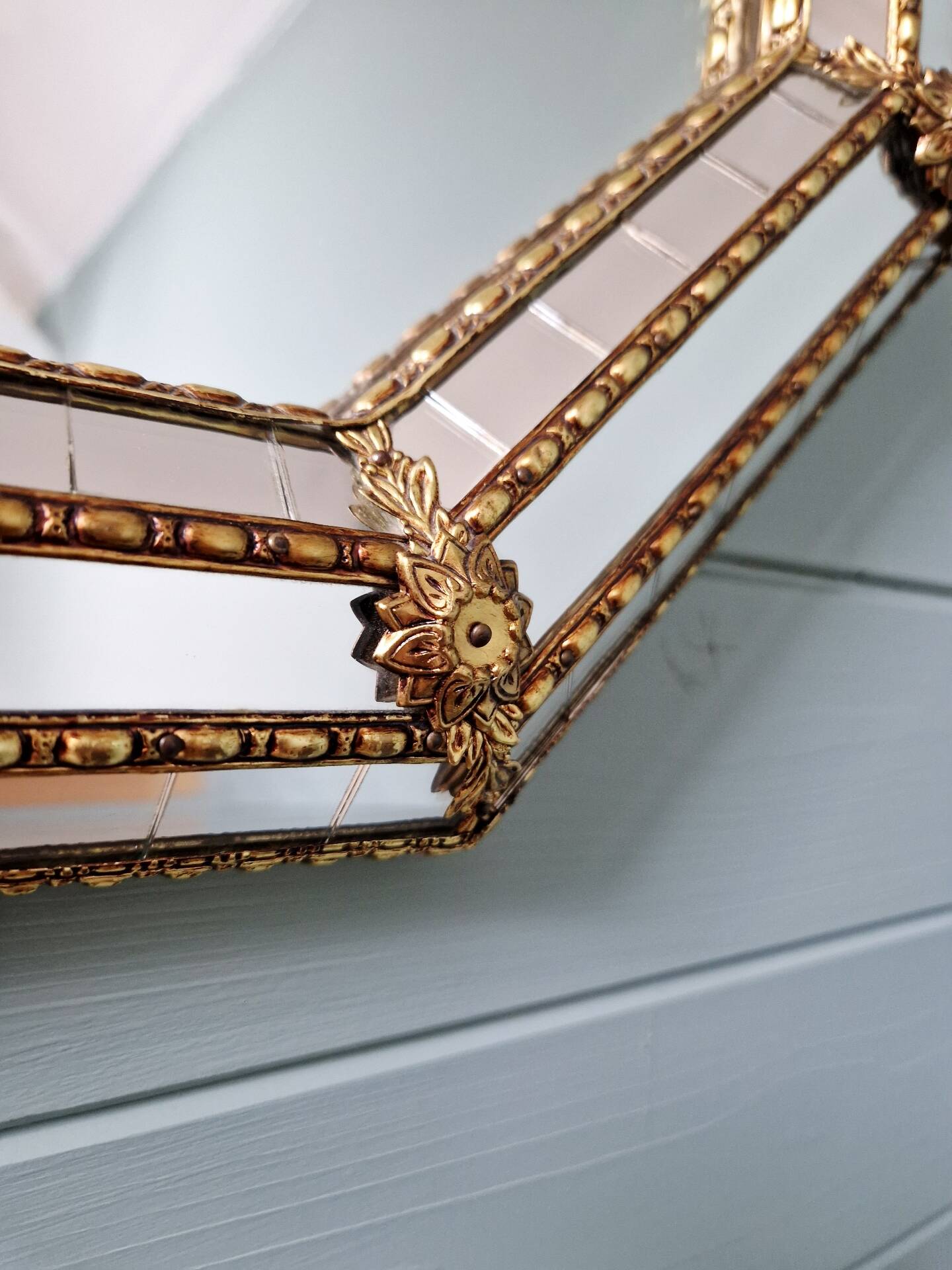 Venetian mirror with brass frames, 1970s-80s