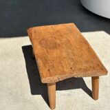 table basse en teck blond quadripode
