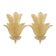 Gold “Graniglia” Leaf Murano Glass Wall Sconces in Venetian Style - a Pair