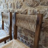 Six straw chairs