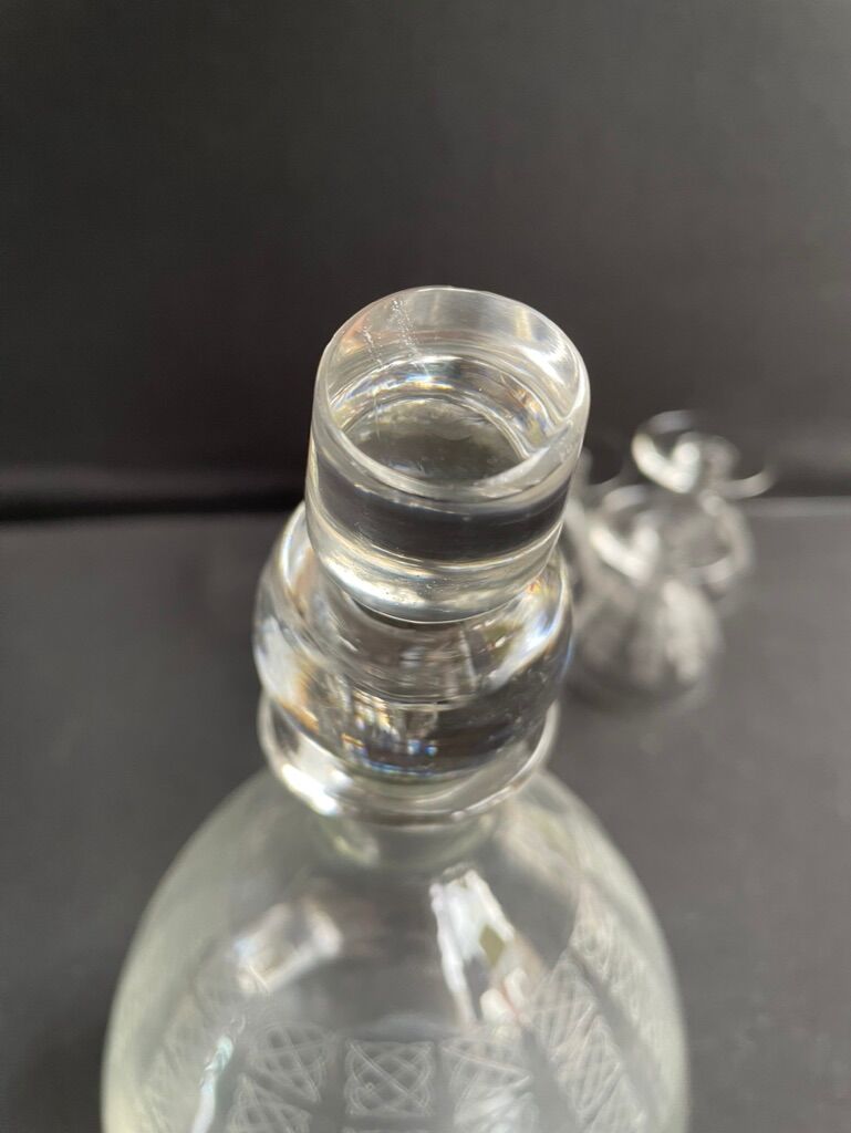 Port service – blown and engraved crystal – Art Deco