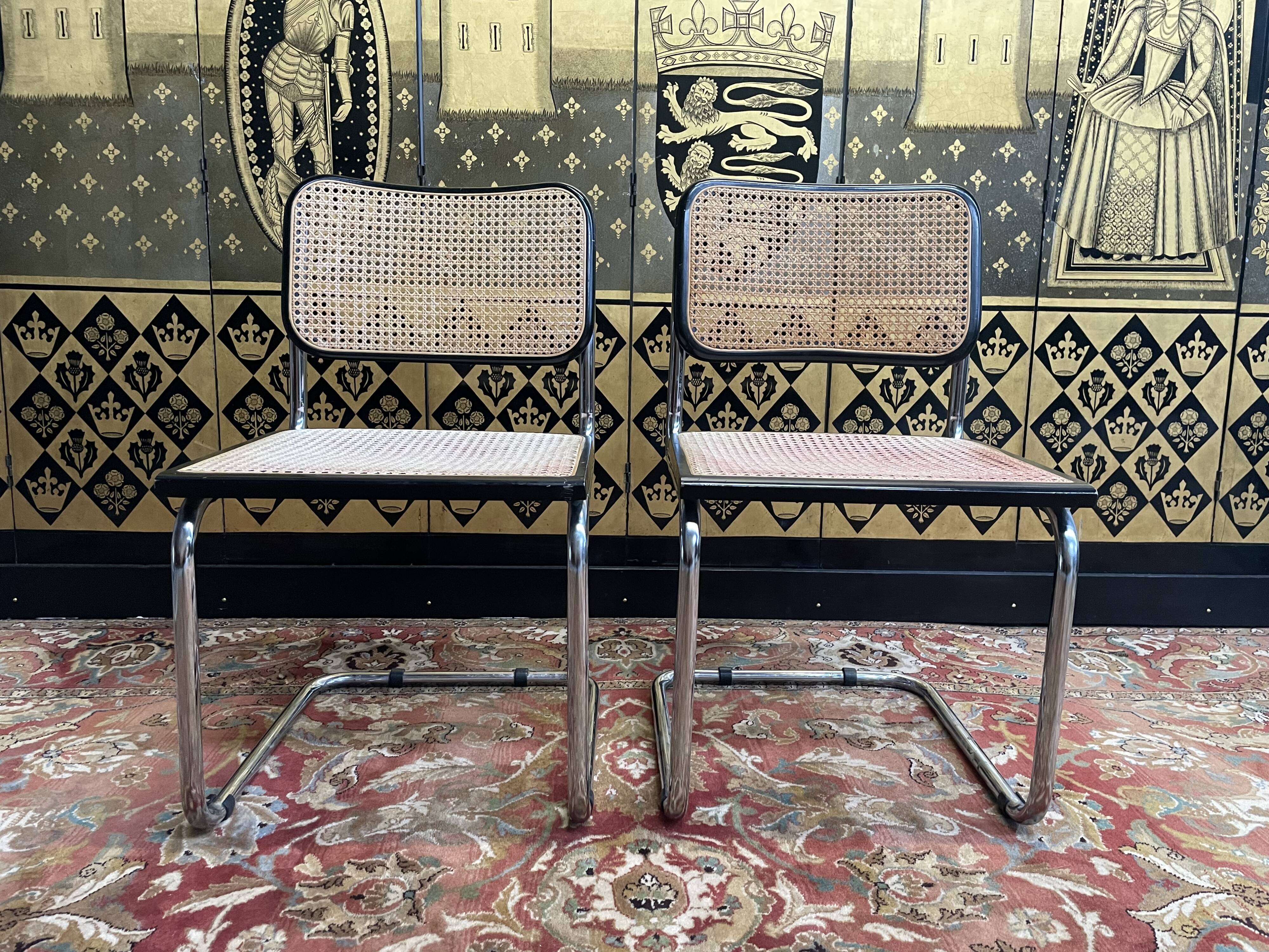 Pair of chairs B32 Marcel Breuer "Made in Italy"