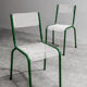 Paire de deux chaises jardin métal 1960