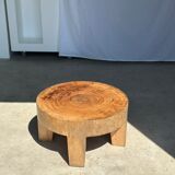 Quadripod coffee table in solid wood monoxyl natural color (dark)