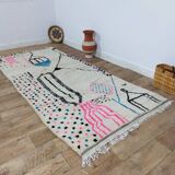 Handmade wool Berber rug 284 x 125 cm